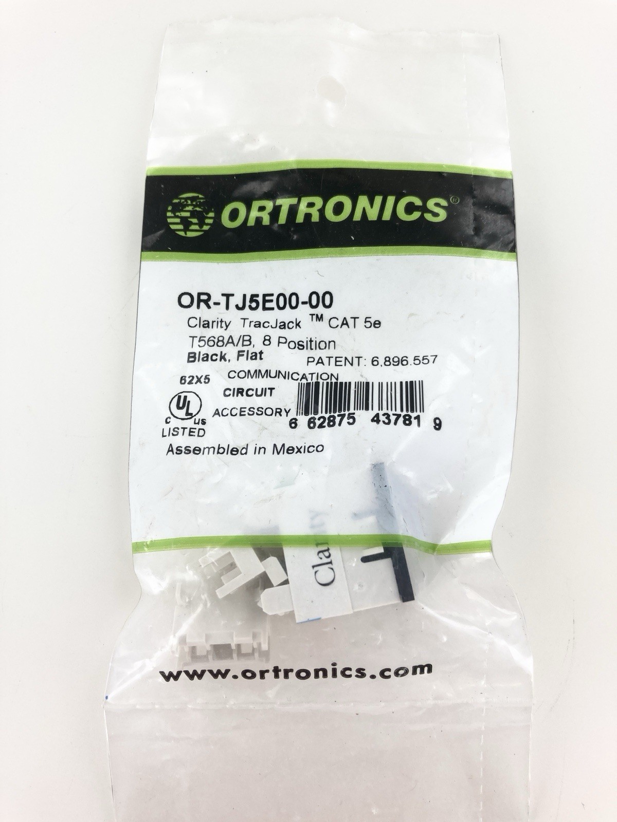 LOT OF 10 - Ortronics OR-TJ5E00-00 Clarity TracJack Cat5e 180 Degree Flush Black