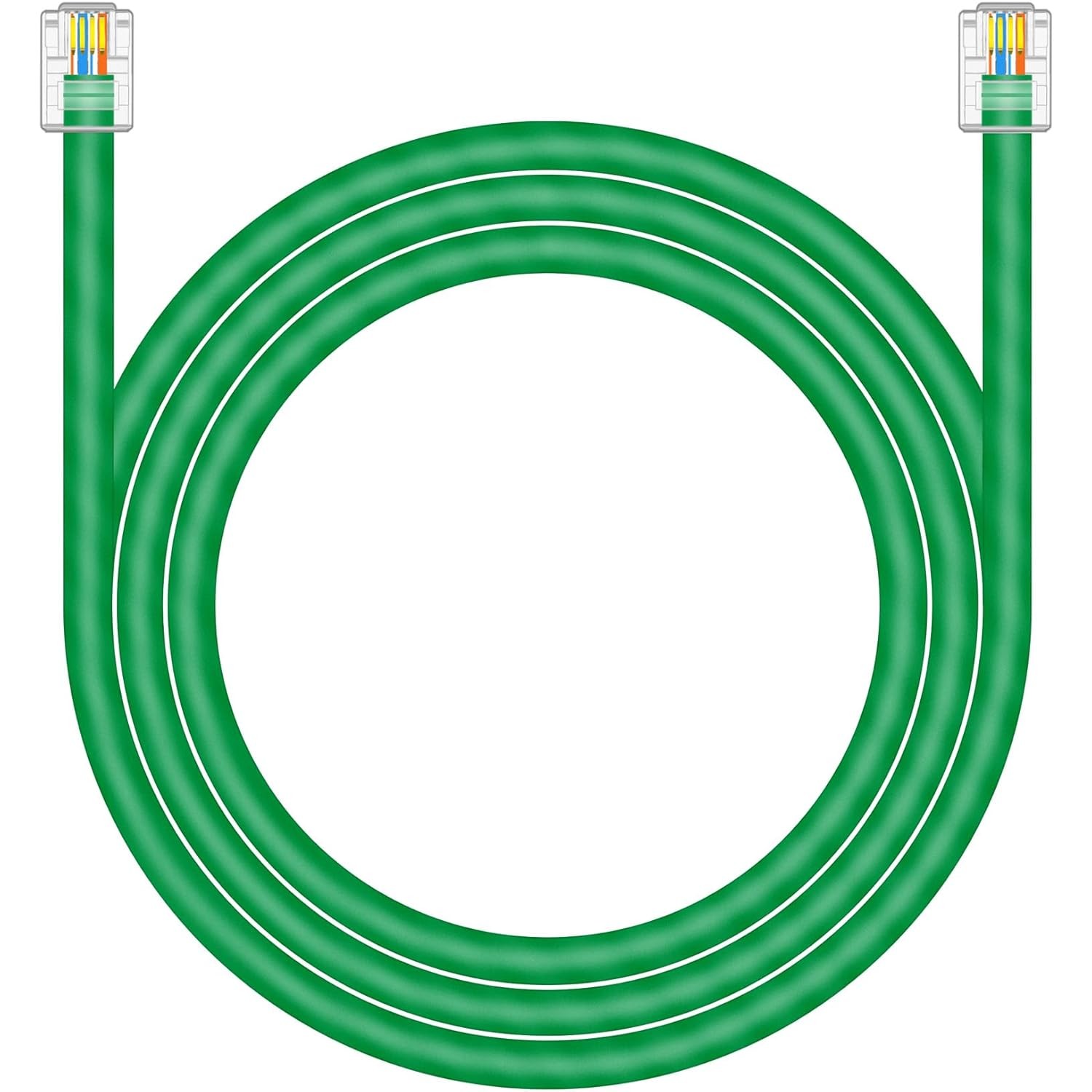 NECABLES CAT5E RJ11 Data Cable DSL Cable 3Ft Heavy Duty High-Speed for DSL Modem