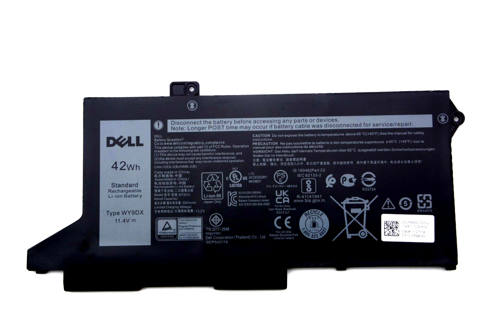 Genuine 11.4V 42Wh WY9DX Battery For Dell Latitude 5420 5520 005R42 0M3KCN WK3F1