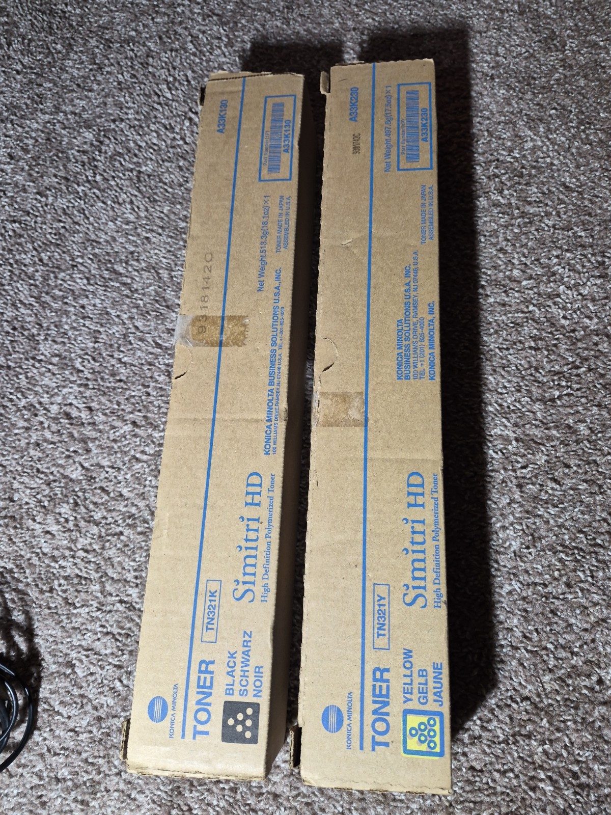 NEW OEM KONICA MINOLTA TN-512 BLACK  & Yellow  TONER