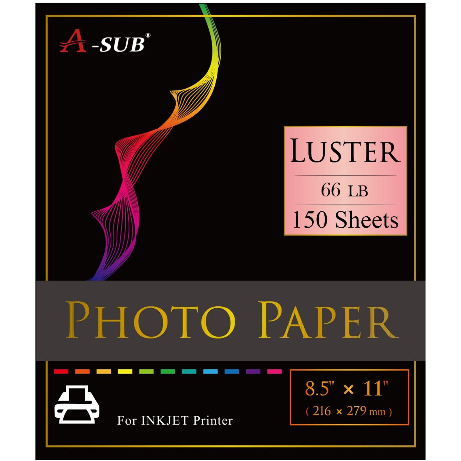 150 P A-SUB Luster Photo Paper 8.5X11 Semi Gloss Professional Inkjet Photo Paper
