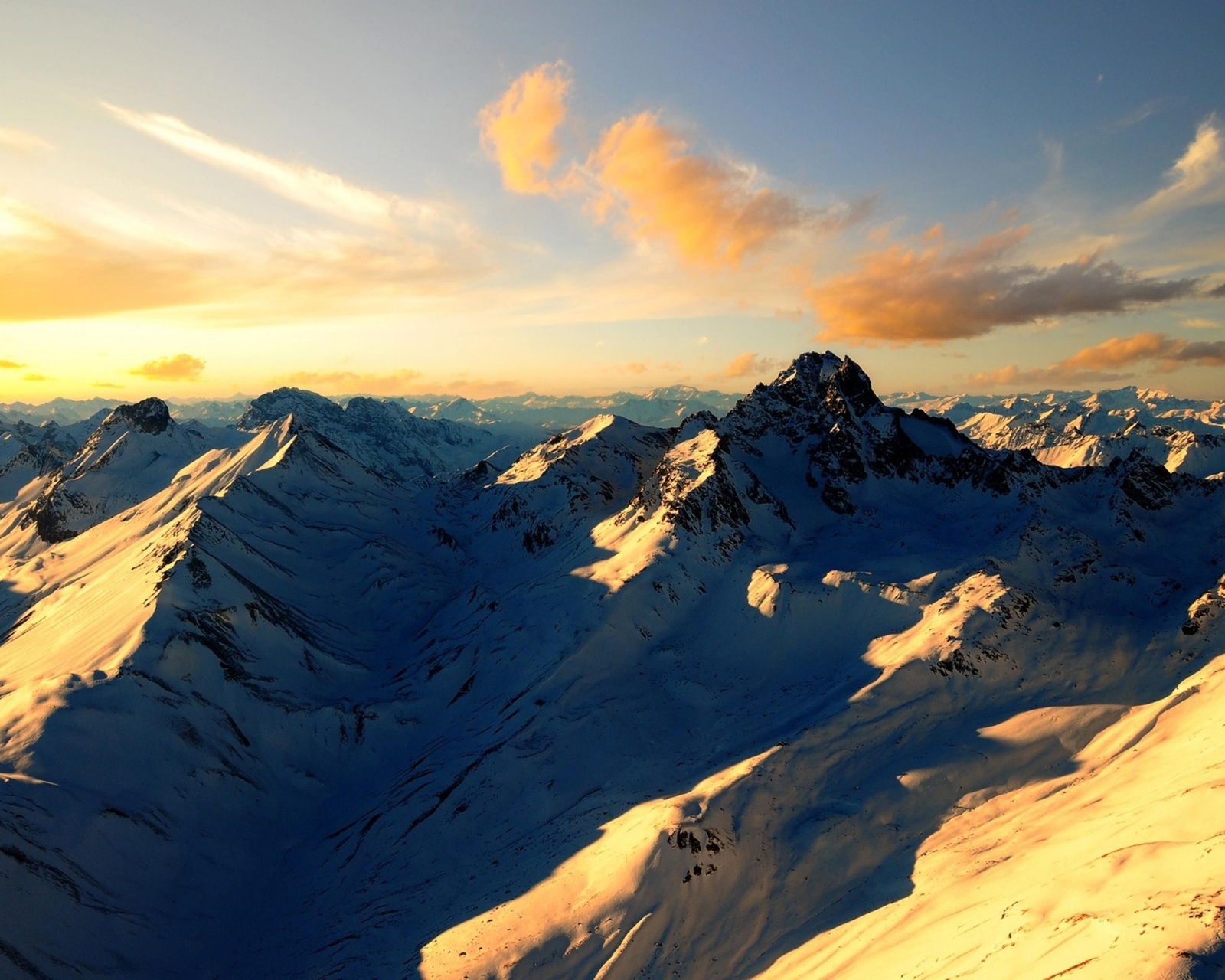 Landscape nature mountains snowy peak sky winter snow Custom Gaming Mat Desk