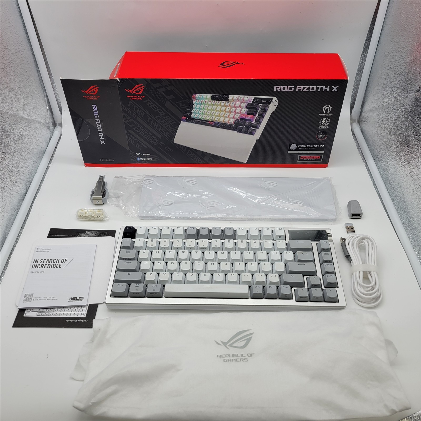 ASUS ROG Azoth X Wireless Mechanical Gaming Keyboard – 75% TKL - White