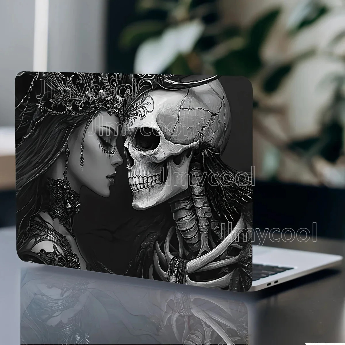 2PCS Gothic Beauty Skeleton Vinyl Stickers Waterproof Scratch Resistant Laptop