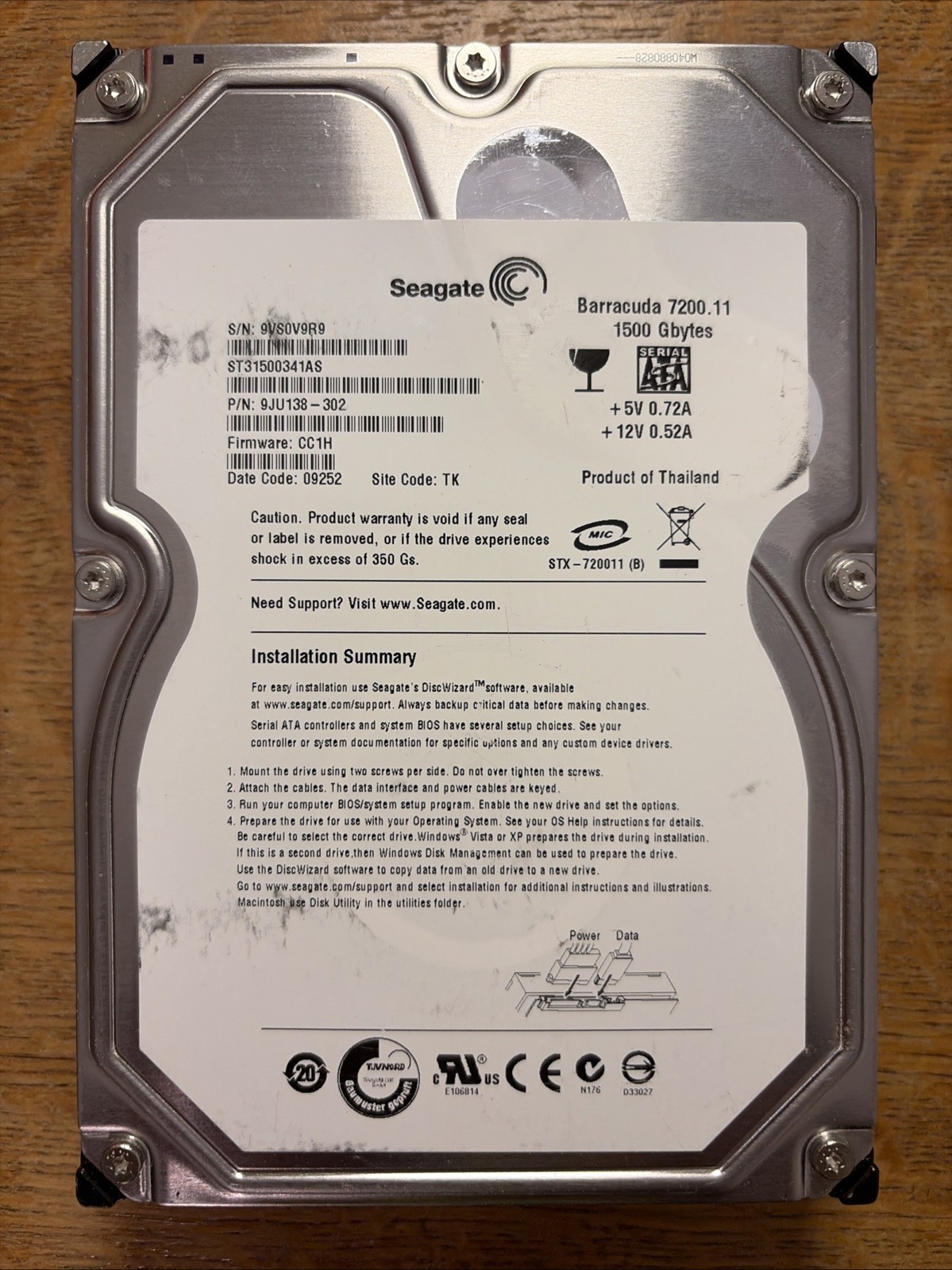 Seagate Barracuda 7200.11 1500 GB Hard Drive