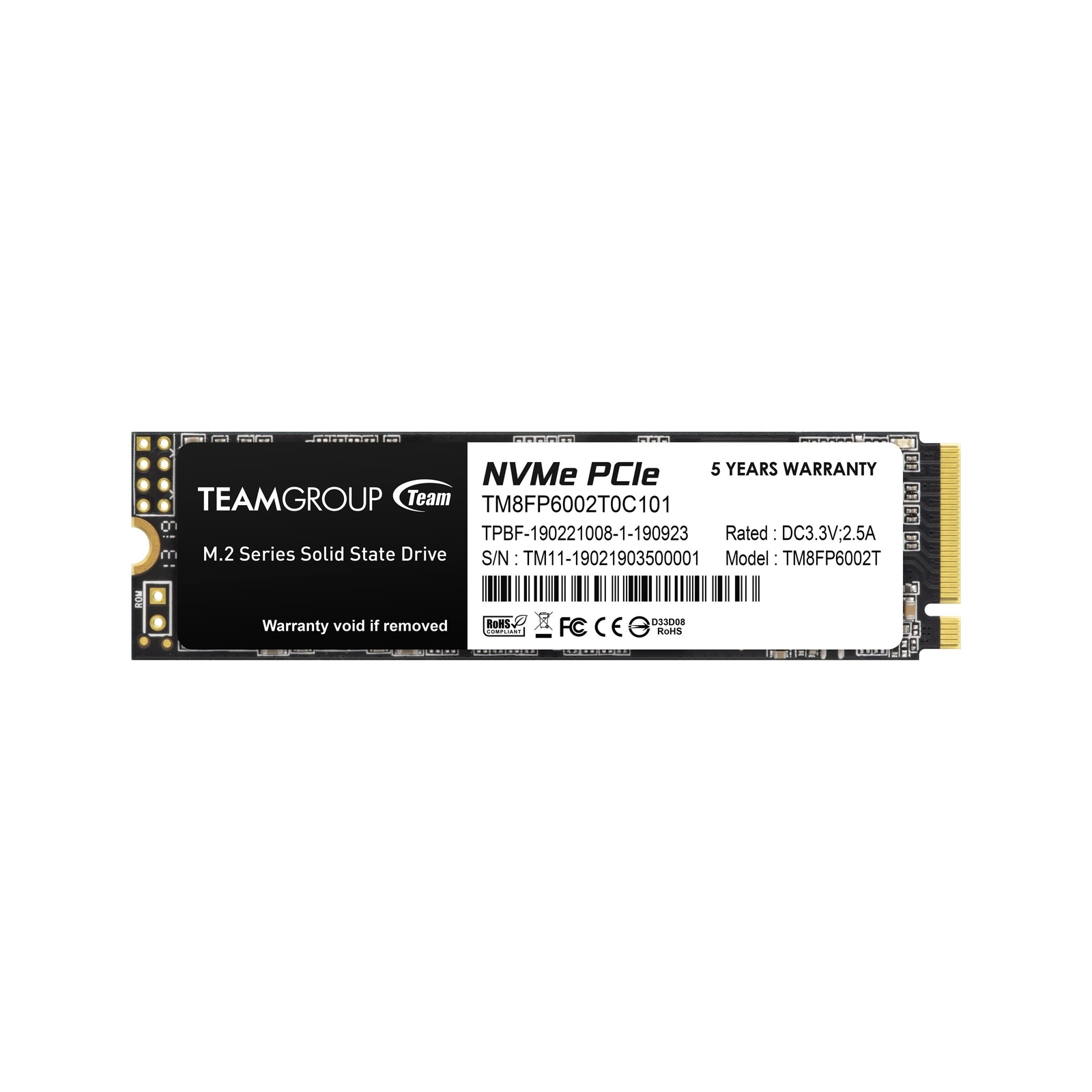 TEAMGROUP MP33 2TB SLC Cache 3D NAND TLC NVMe 1.3 PCIe Gen3x4 M.2 2280 Intern...