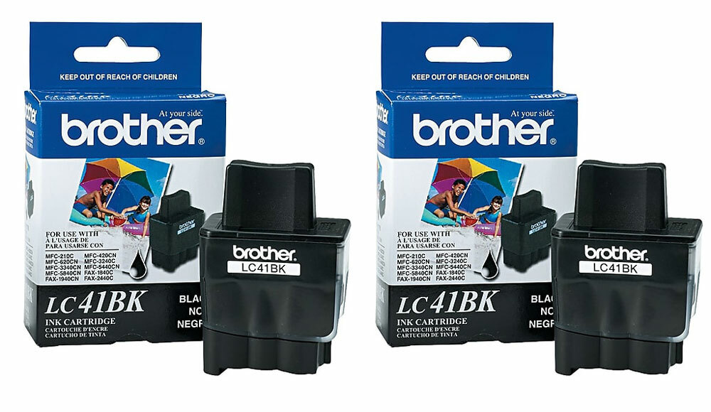 2PK Genuine Brother LC41 Black IntelliFax 1840C 1940C 2440C MFC-420CN MFC-620CN