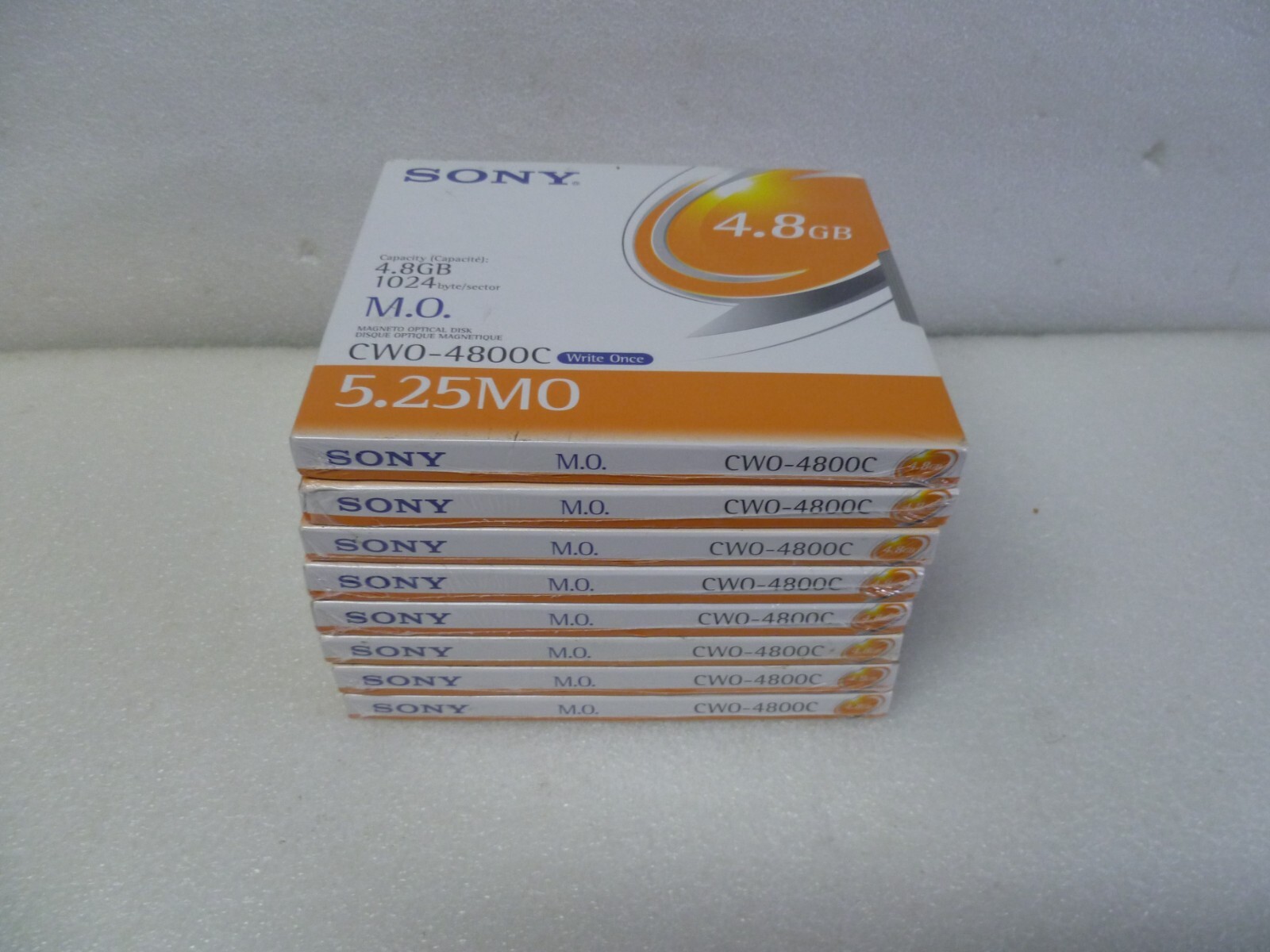 LOT OF 8 NEW Sony CWO-4800C 4.8GB 5.25 MO OPTICAL DISK FACTORY SEALED