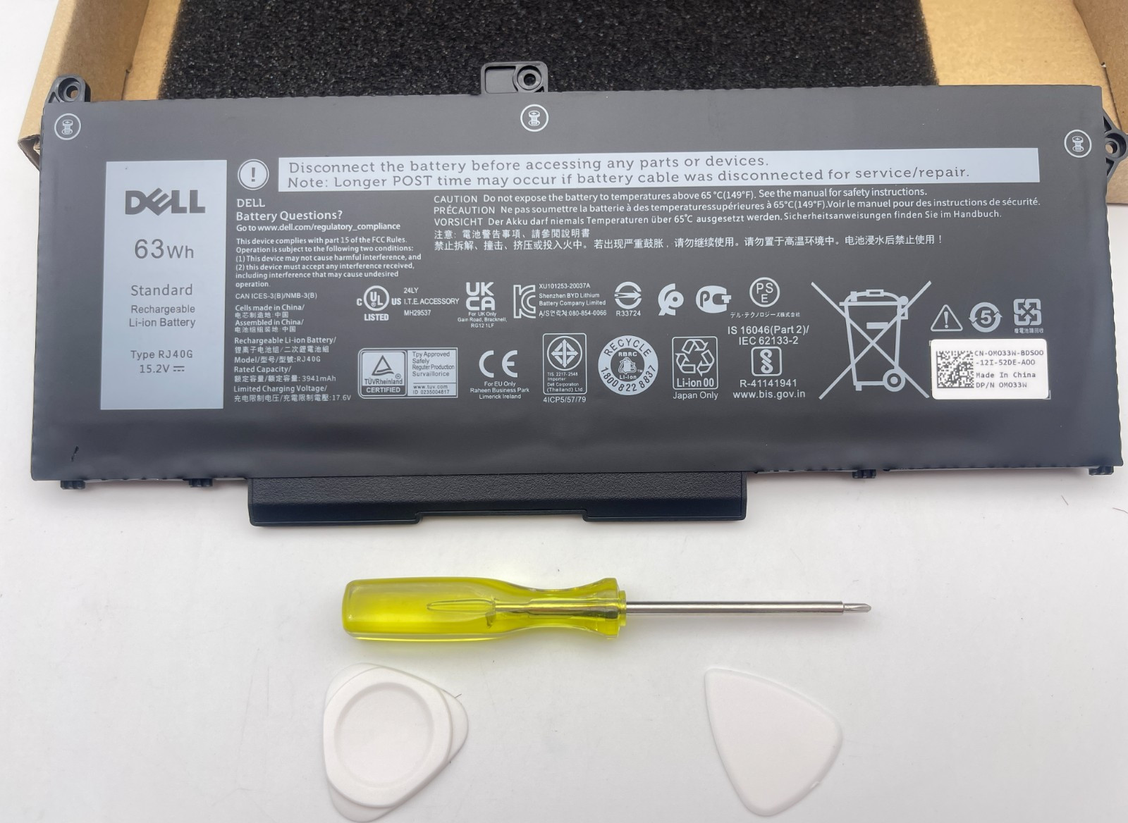 Genuine OEM RJ40G 63Wh Battery for Dell Latitude 14 5420 15 5520 3560 WY9DX NEW