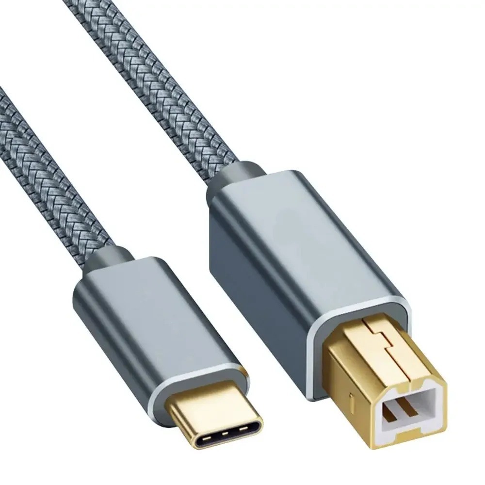 USA USB-C to USB-B 2.0 Cable For Nylon Epson HP Canon Brother Printer Scanner