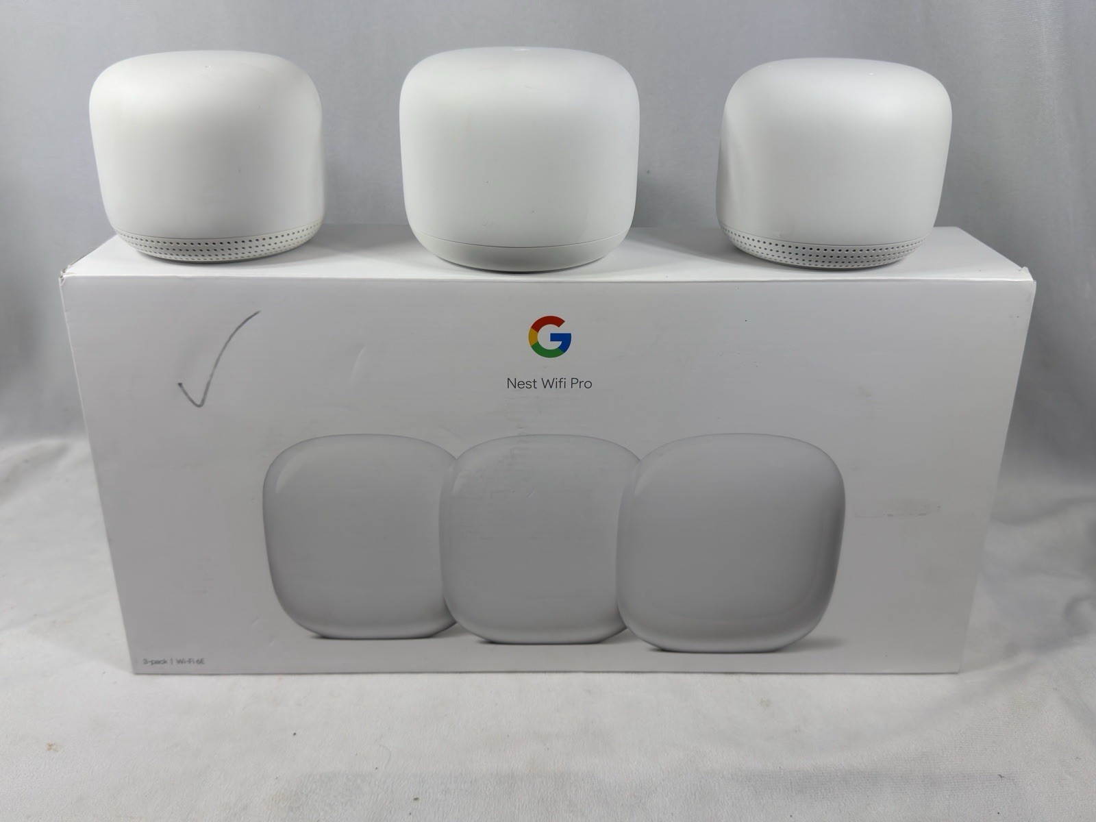 Google Nest WiFi Pro Wi-Fi 6E Mesh Router System — 3-Pack | Snow | AXE5400