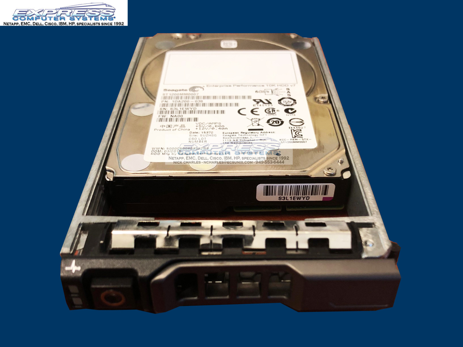 1.2TB 10K 6Gb/s SAS 2.5 SEAGATE HDD FITS R610 R620 R630 R710 R720 R730 R810 R910