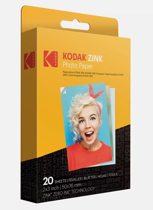 KODAK ZINK 2"X3" PREMIUM STICKY BACK PHOTO PAPER 20 SHEETS NIB