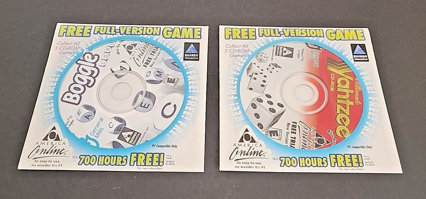 Hasbro Vintage Lot of 2 General Mills CD-Rom Games (Boggle, Yahtzee) Sealed