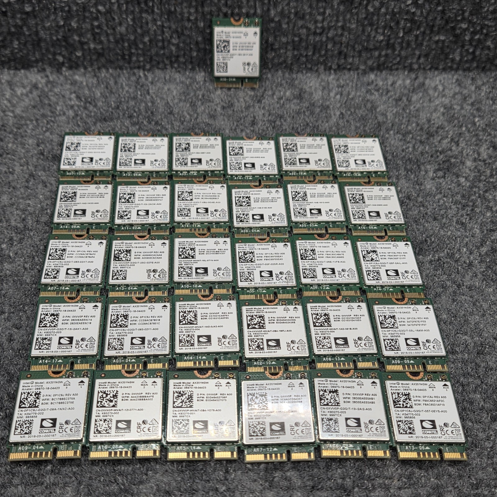 Intel, AX201NGW, Wi-Fi 6, M.2 2230, Bluetooth 5.2, Dell, and 0XVV0P