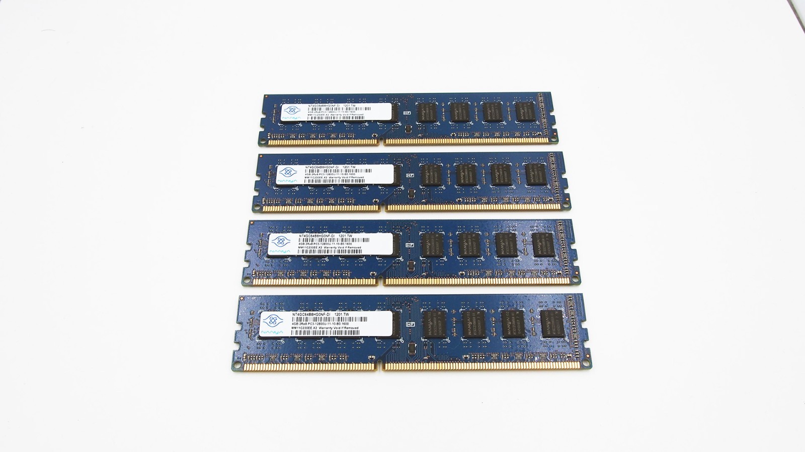 Nanya 16GB (4 x 4GB) 2Rx8 PC3-12800U-11-10-B0 1600Mhz DDR3 SDRAM Desktop Memory