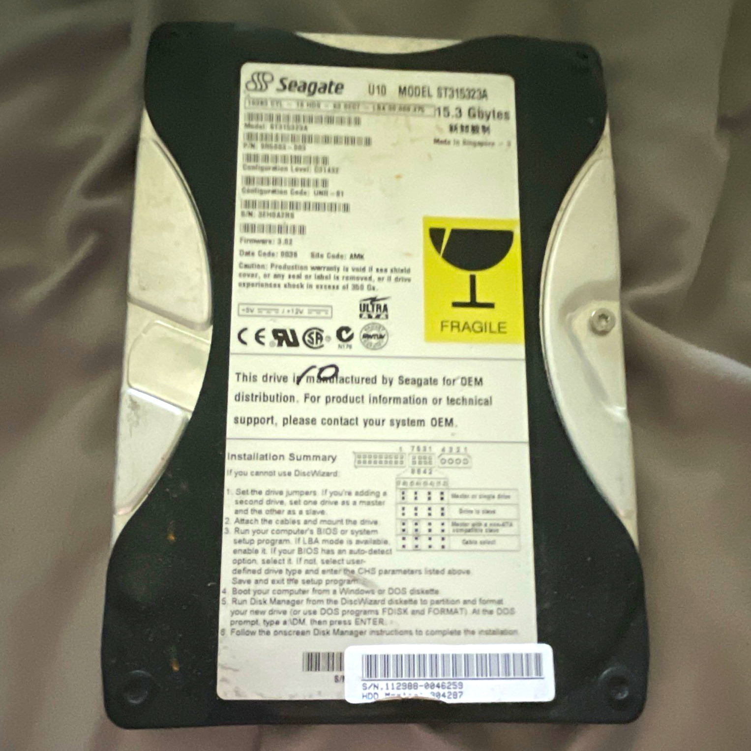 Seagate U Series U10 15.3GB 3.5" IDE 5400RPM 512KB S.M.A.R.T. ST315323A