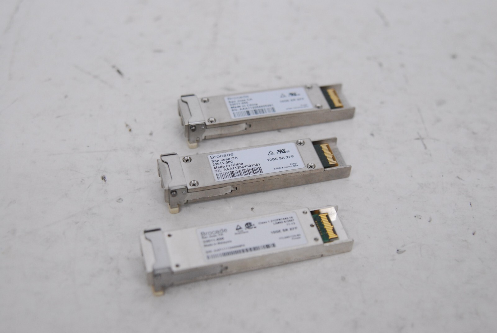 Brocade 33011-000 10GE SR XFP Transceivers 850nm - Lot of 3