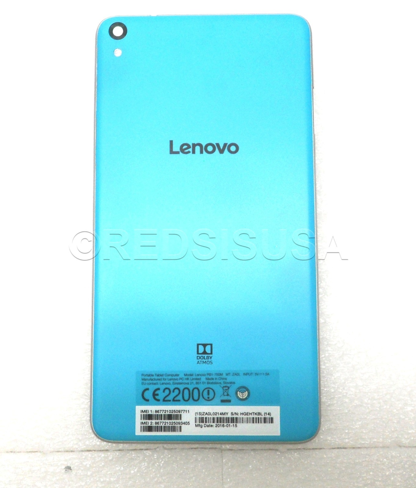 Lenovo Phab Blue Rear Cover 5S58C04994 5S58C03733