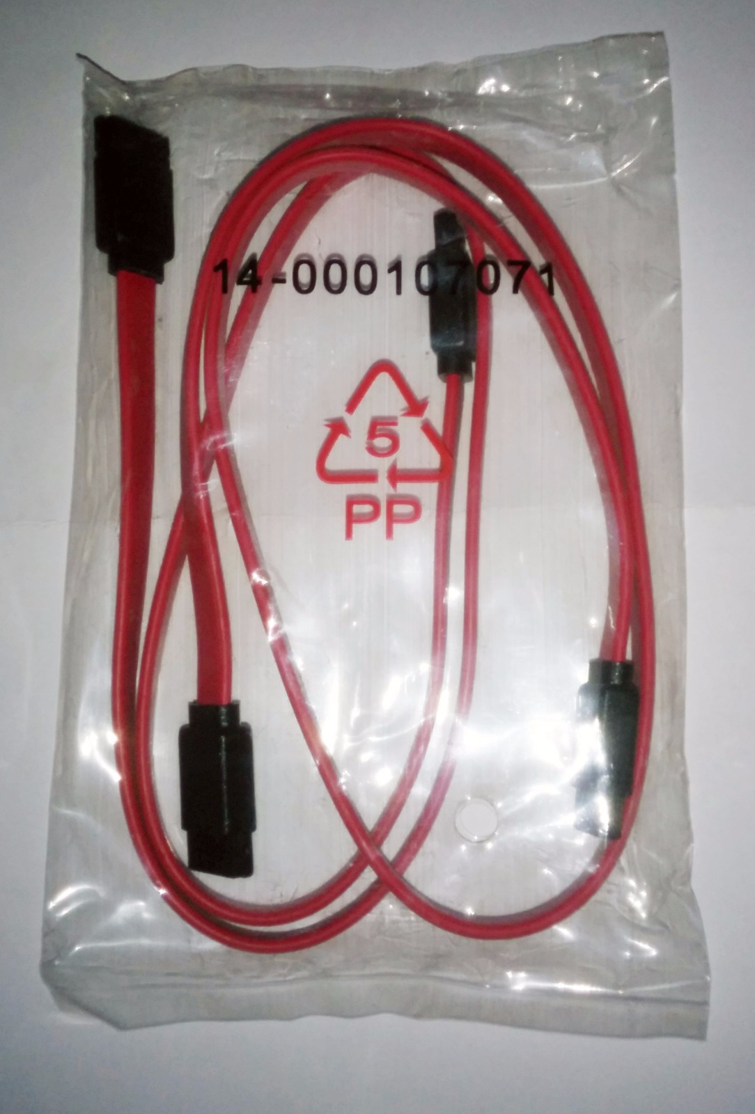 SATA CABLE ASUS P/N 14-000107071 RED 19", Lot of 2 pcs, New in plastic bag