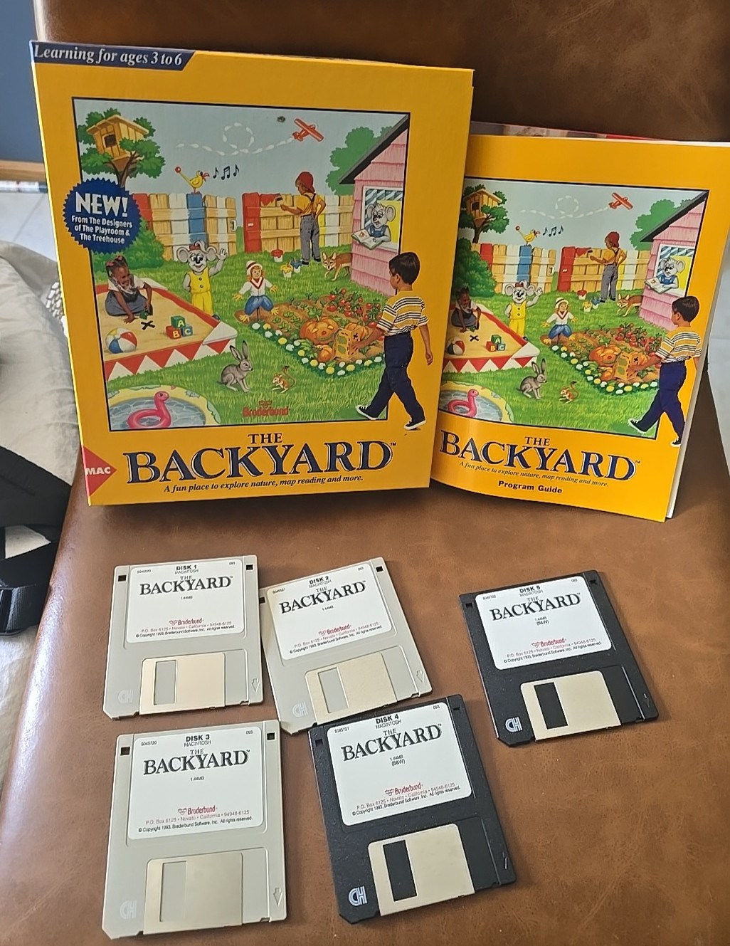 Vintage Broderbund The Backyard Early Learning Family Floppy 3.5" Disk for Mac