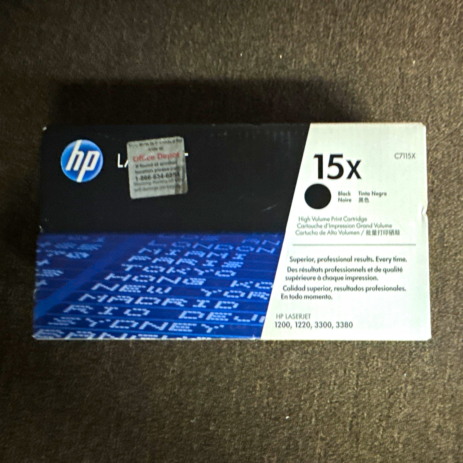HP 15X C7115X Genuine Original Black LaserJet Toner for HP 1200 1220
