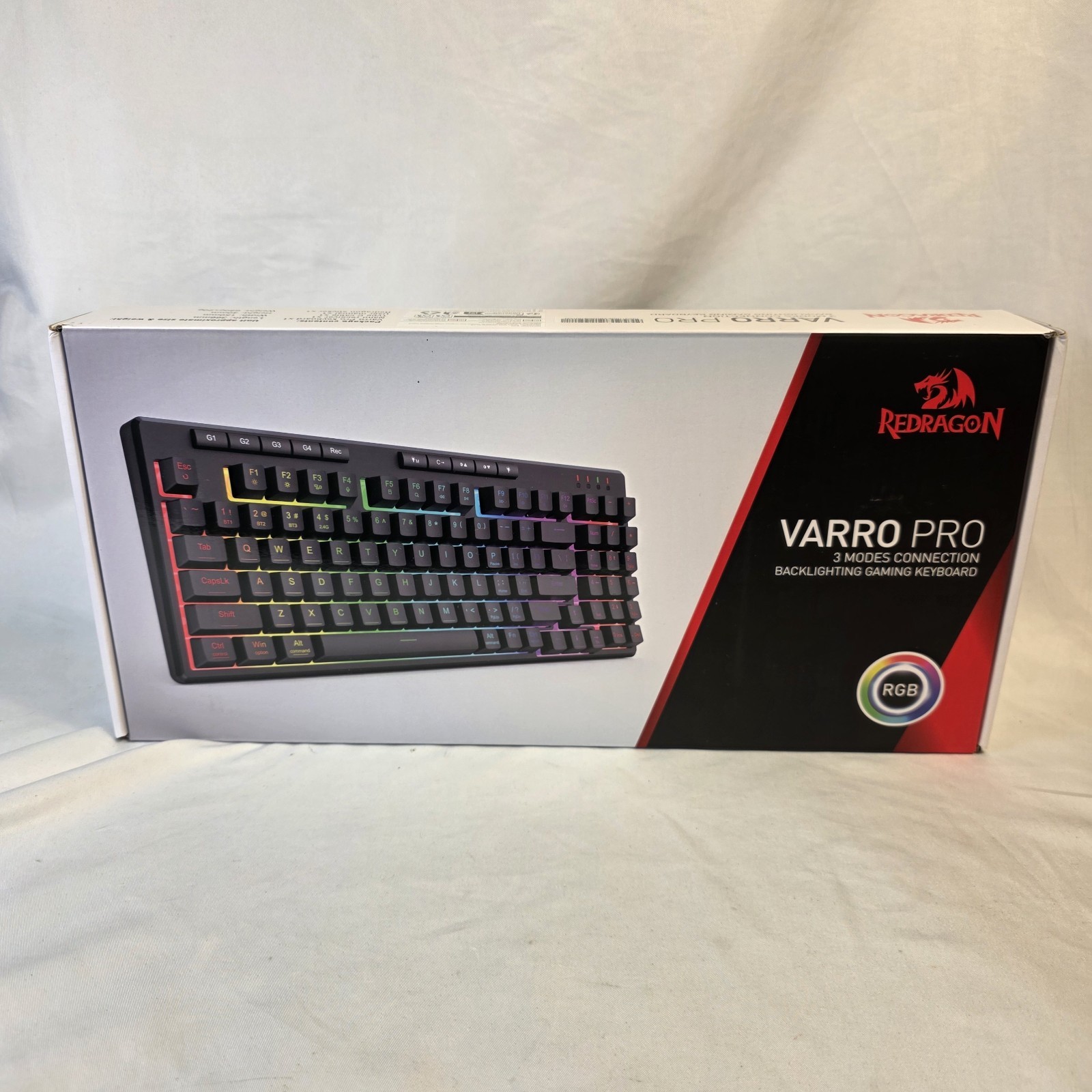 Red Dragon Varro Pro Black RGB Backlight Gaming Keyboard Excellent Condition
