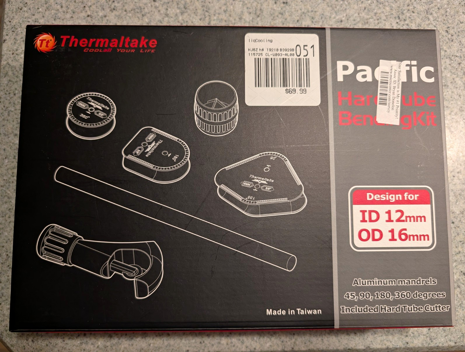 Thermaltake Pacific Hard Tube Bender Kit 12mm ID / 16mm OD CL-W093-AL00BL-A
