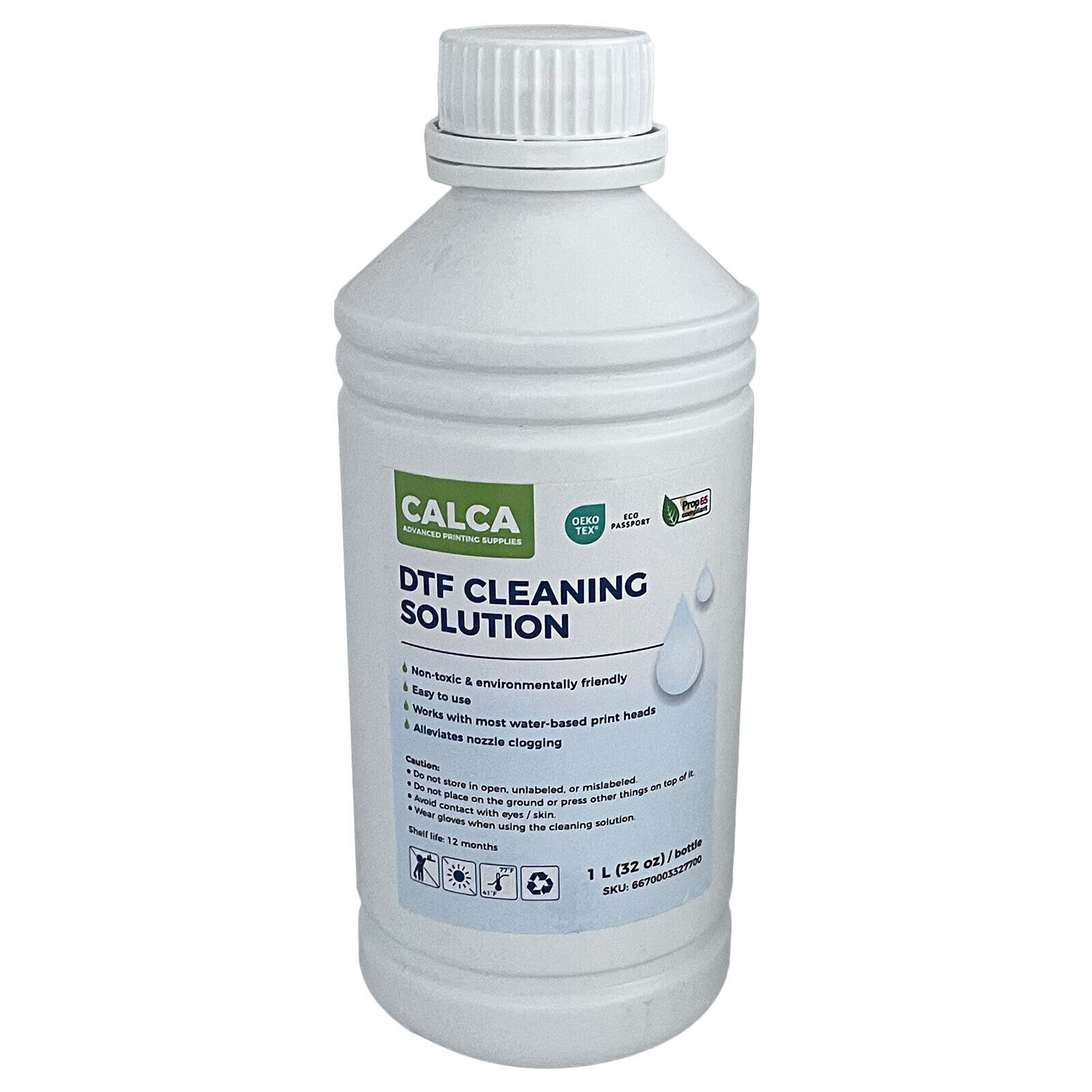 CALCA DTF Cleaning Solution for Water-based Epson Printheads 32oz, Bottle of 1L