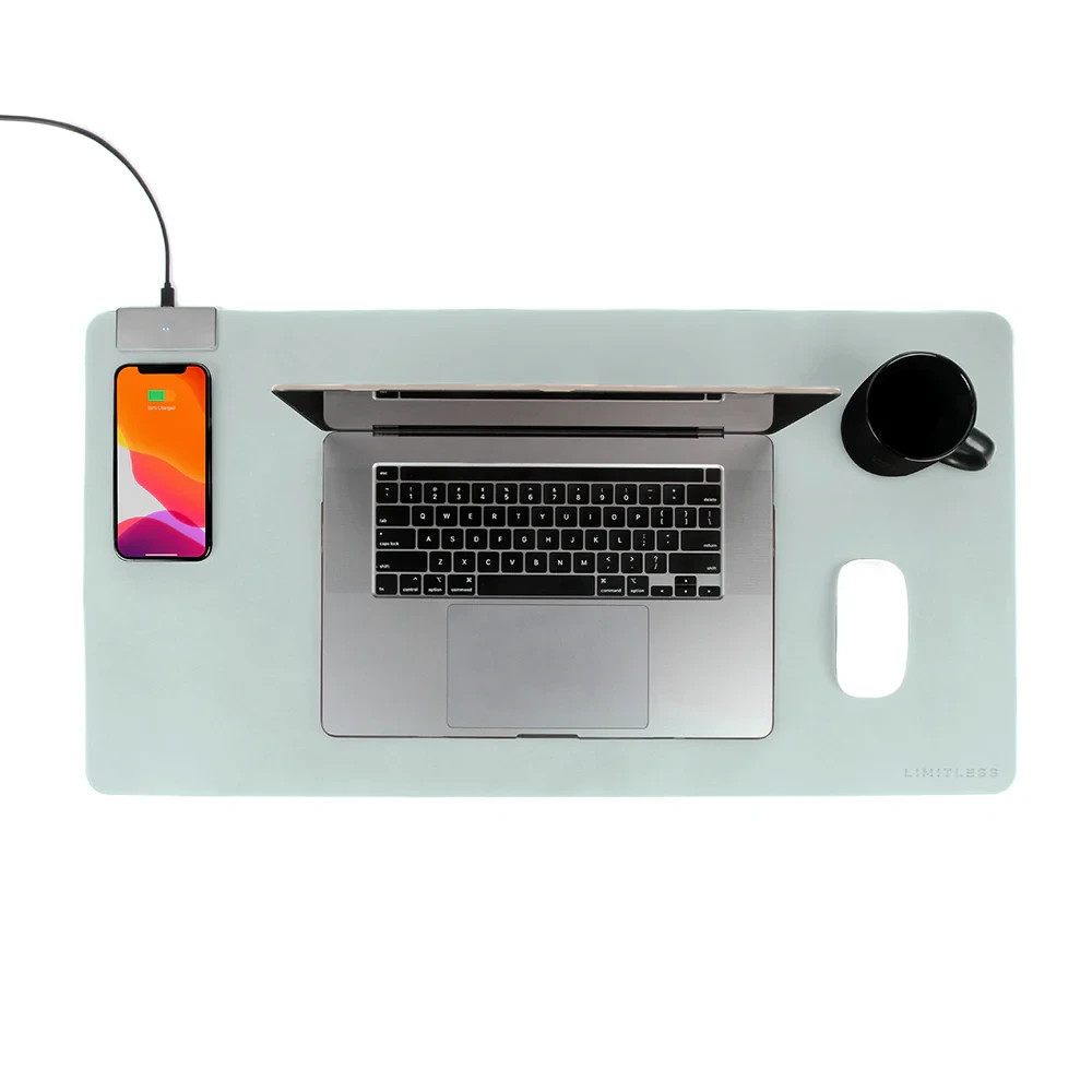 Limitless Deskpad Pro Powered Surface Mat Light Blue Wireless Charger