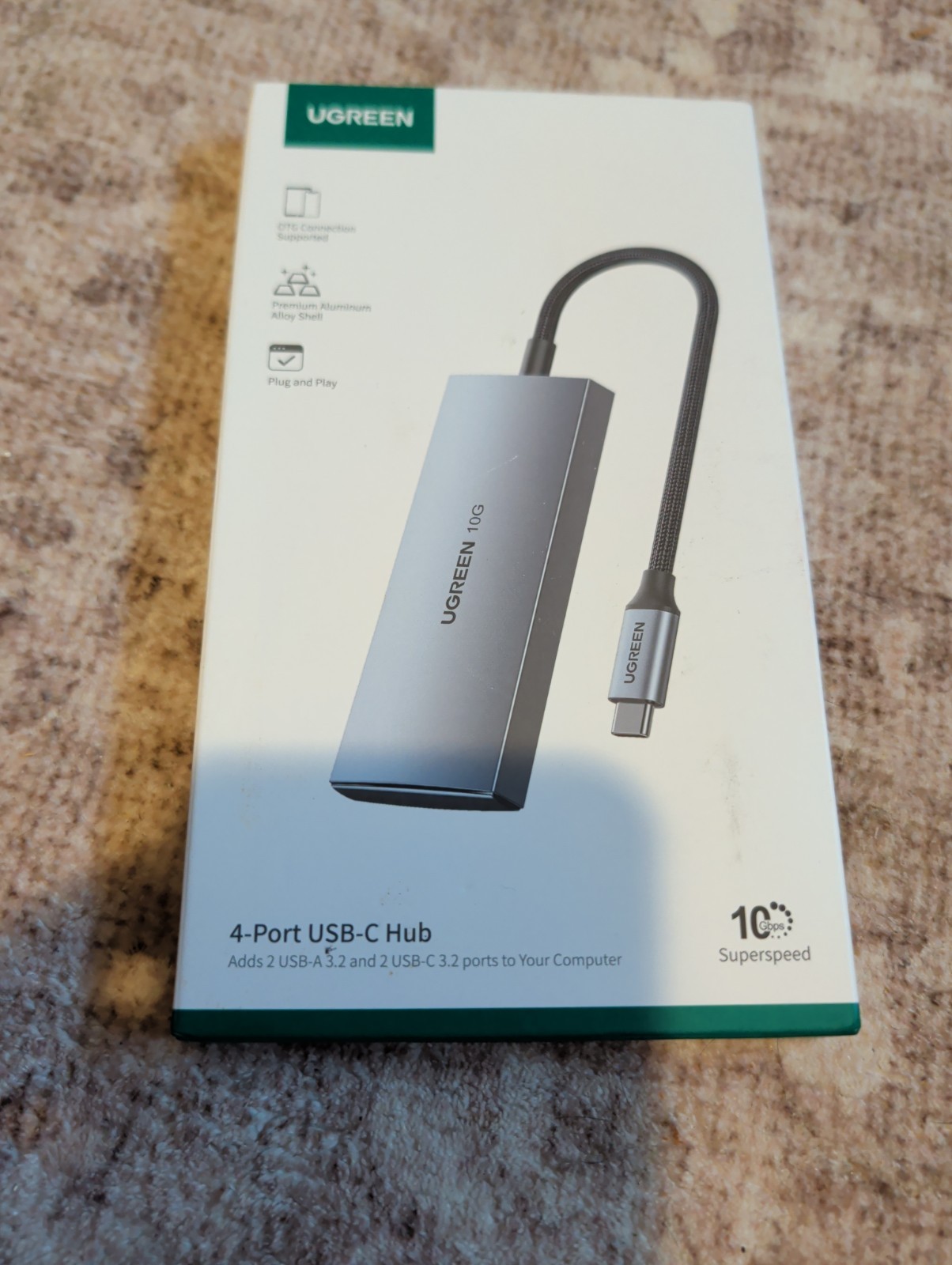 Ugreen Ultra Slim 4 Port USB 3.0 Hub 10Gbps Data Transfer Laptop PC Mac Xbox PS5