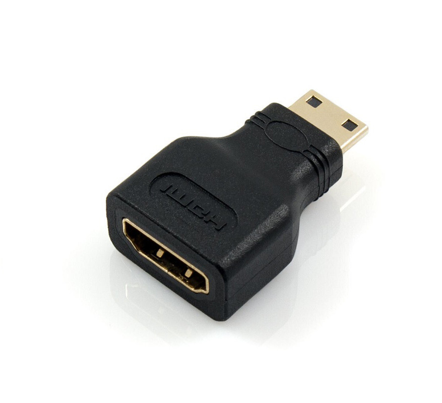 2X Mini HDMI Male to Standard HDMI Female Converter Adapter Connector Gold Pl...