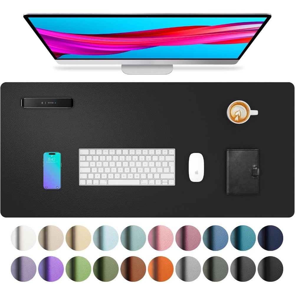 Non-Slip Waterproof PU Leather Desk Pad Protector for Mouse, Writing Desk,
