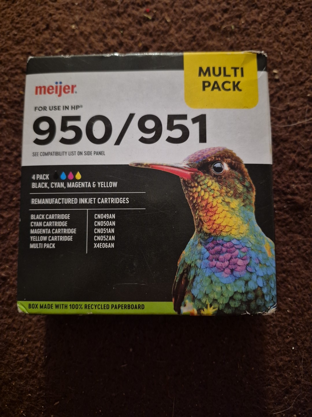 Meijer 950/951 Ink Cartridge Multipack Lot of 4 Black Color Cyan Sealed