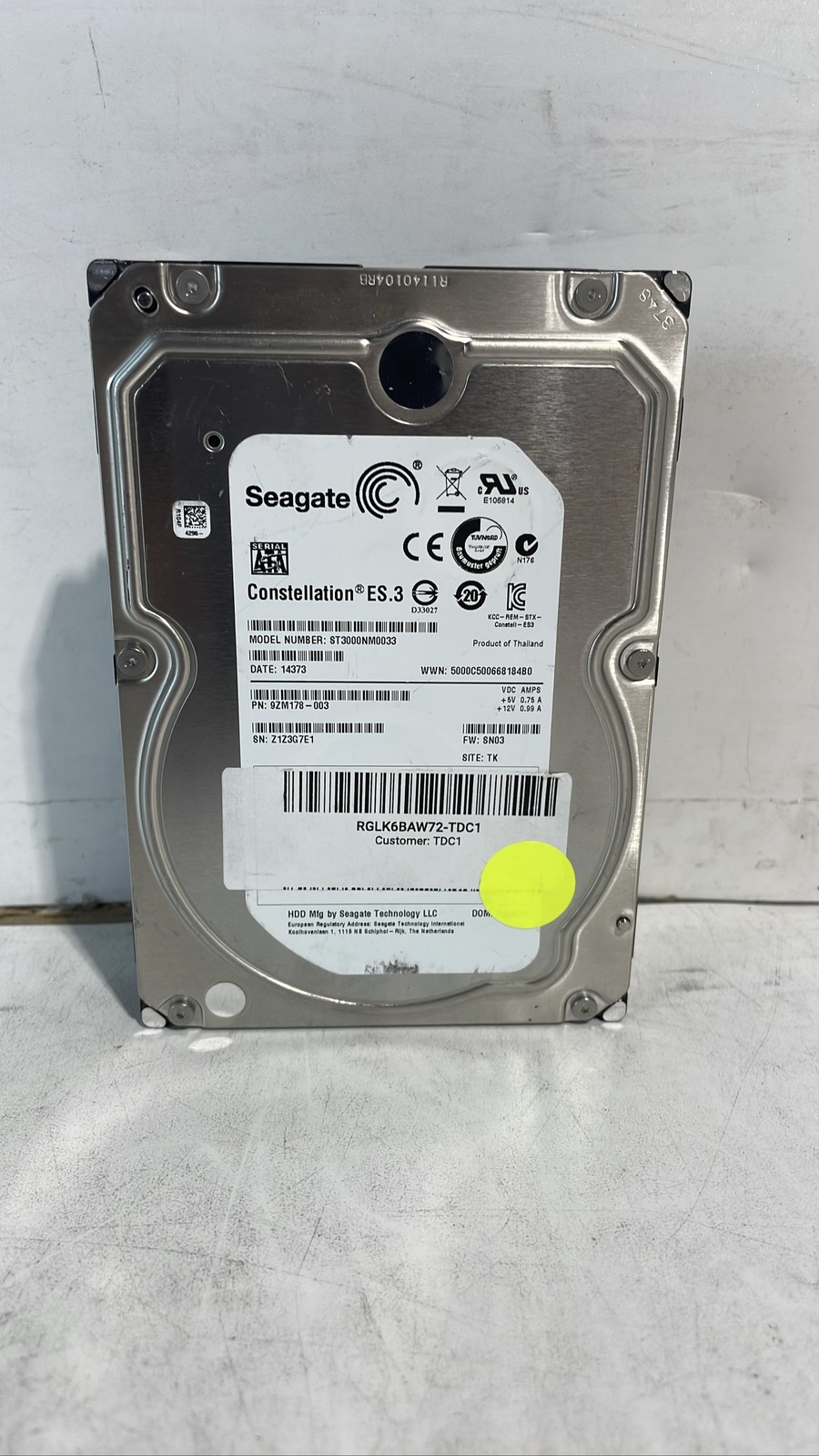 Seagate Constellation ES.3 ST3000NM0033 3TB SATA 6Gb/s 7200RPM HDD