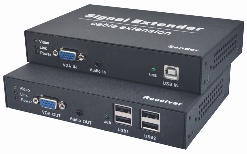 Torileaf VGA KVM Extender HDF-50VAU (VGA+USB2.0+Audio+RS232  Extend 50m