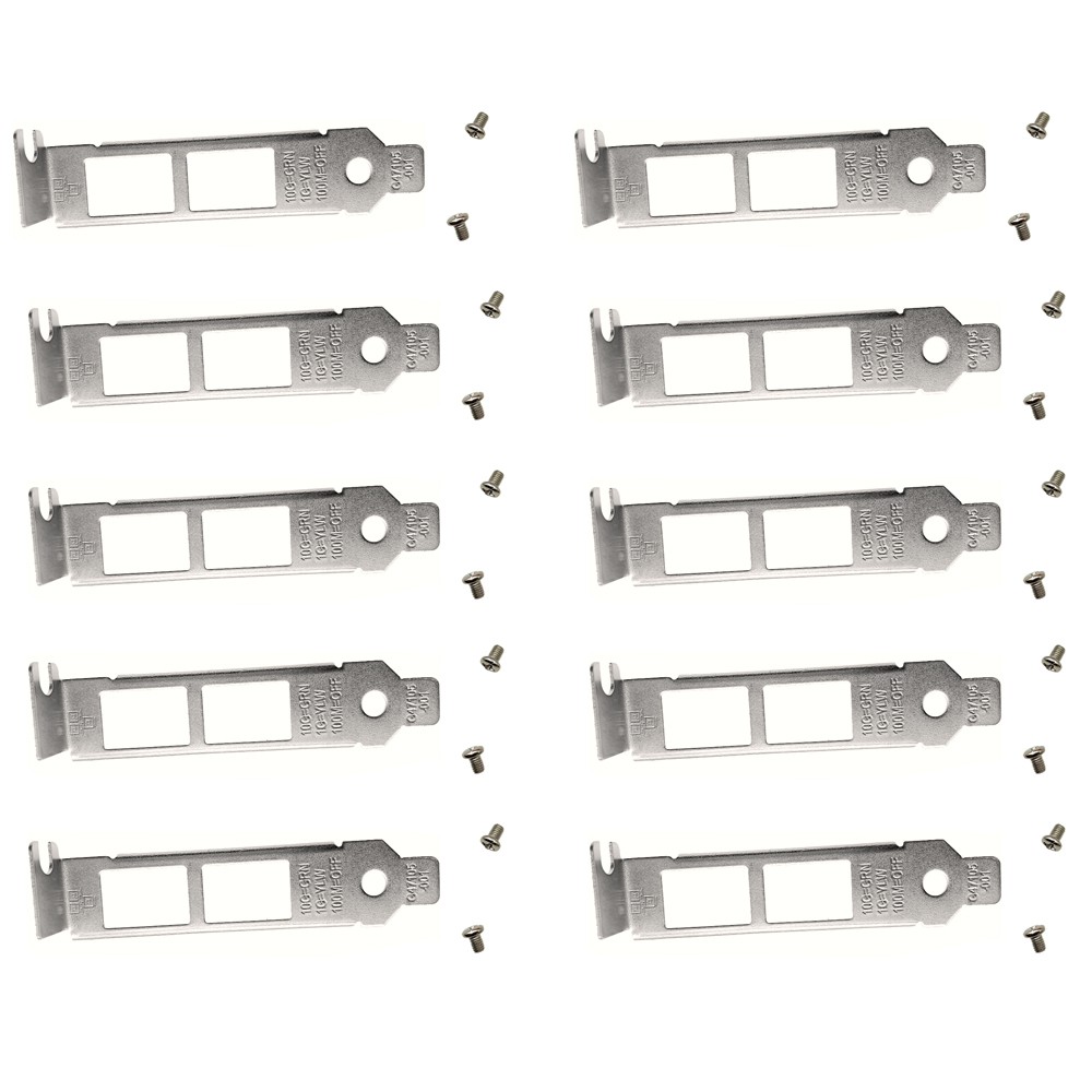 10Pcs Low Profile Short Bracket with Screws for Intel X540-T2 X550-T2 New