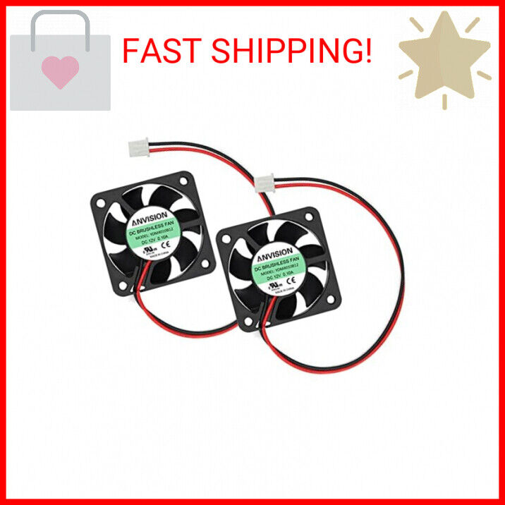 ANVISION 2-Pack 40mm x 10mm DC 12V Brushless Cooling Fan, Dual Ball Bearing, YDM