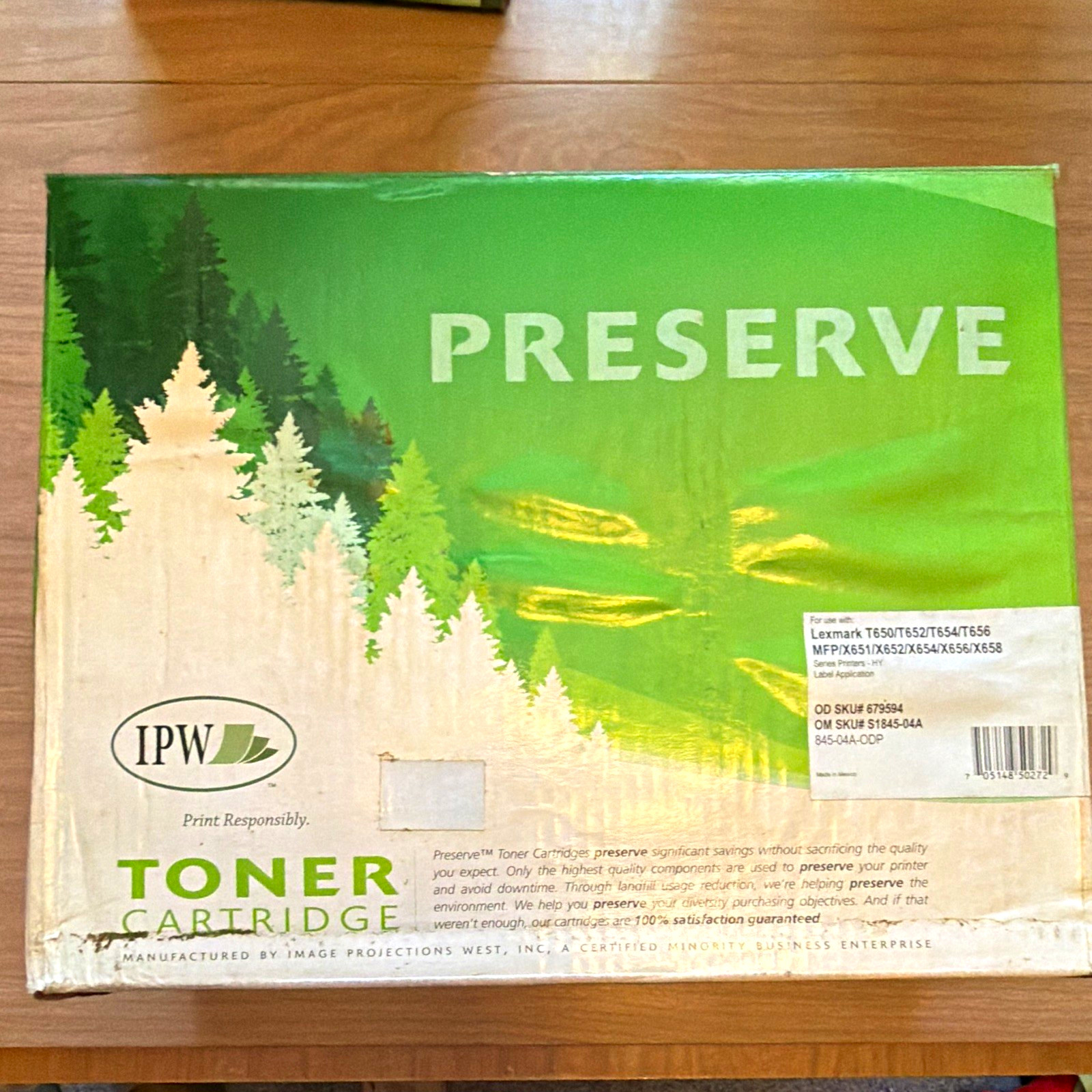 IPW Reman Black Laser Toner for Lexmark T650 T652 T654 T656 X651 845-04A-ODP