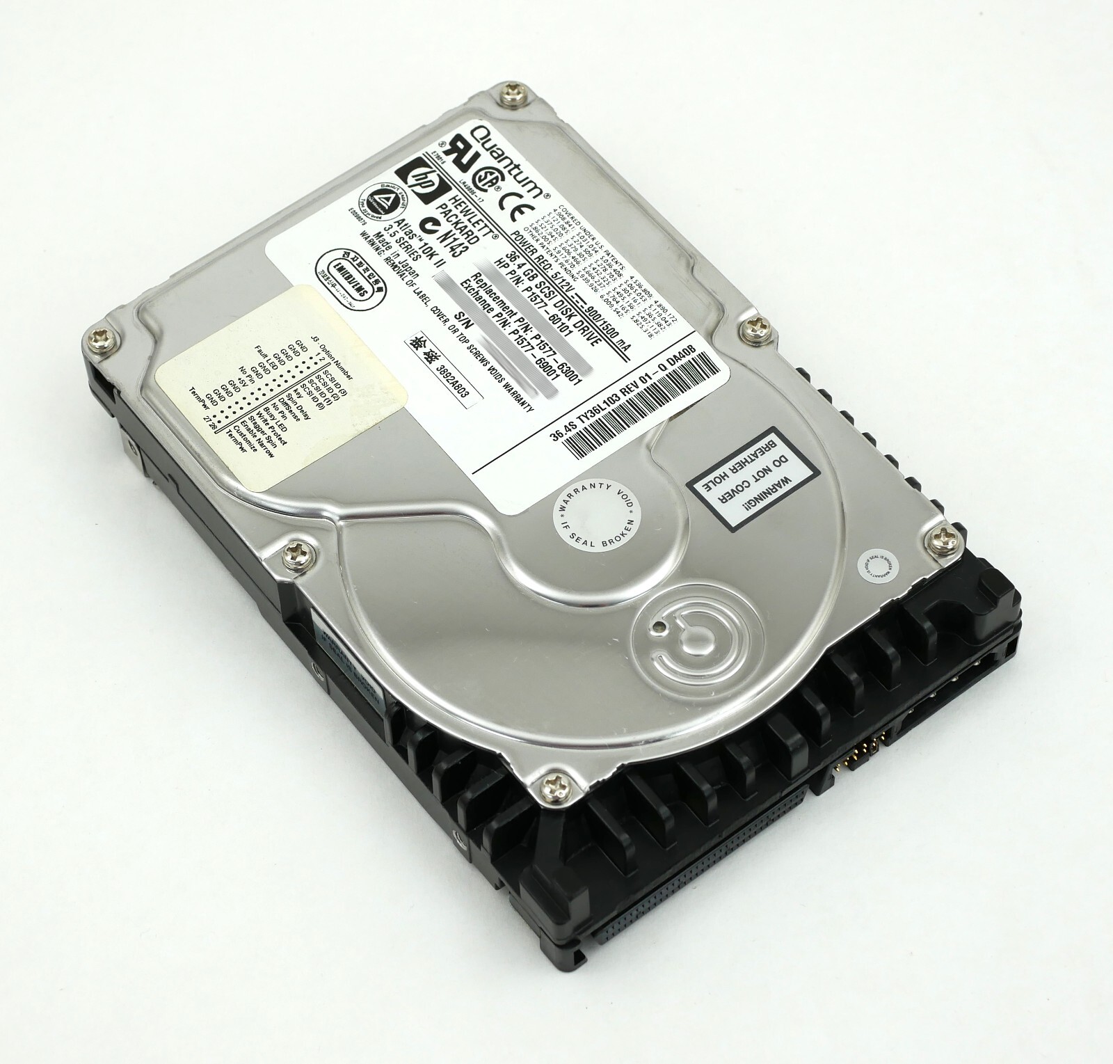 HP Quantum HDD SCSI 18.2GB 10K 3.5" U160 TY18L103 P1576-60101 P1576-63001