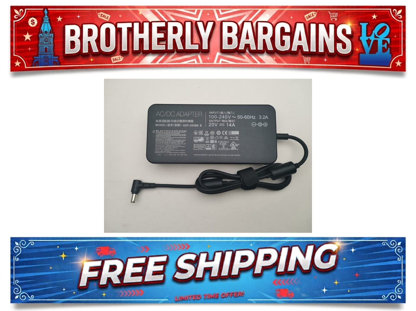ADP-280BB B 280W 20V 14A AC Adapter Charger for ASUS ROG Strix SCAR 17 G732
