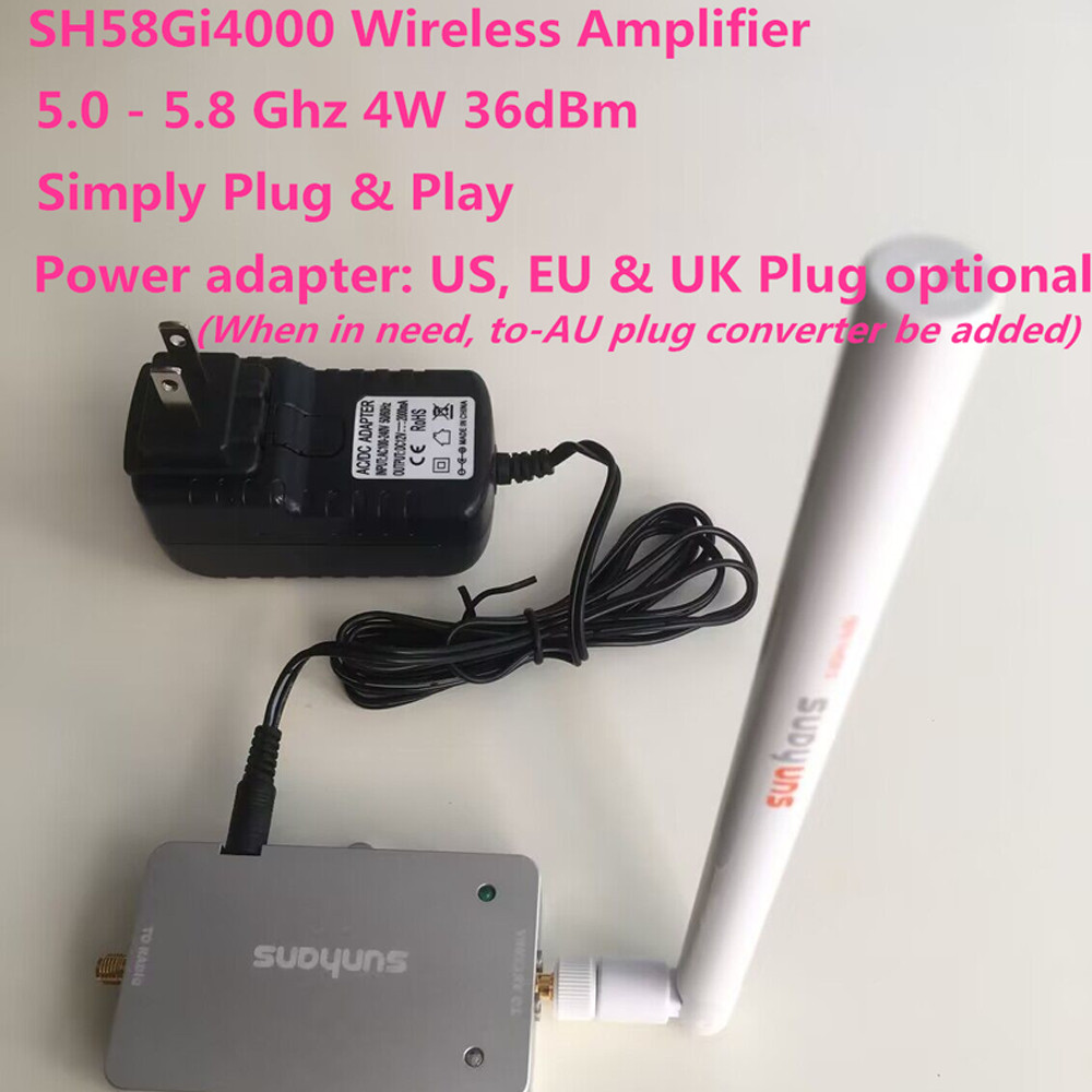 SUNHANS 5.0 -5.8GHz 4W 36dBm WiFi Signal Amplifier SH58Gi4000 Network Extender