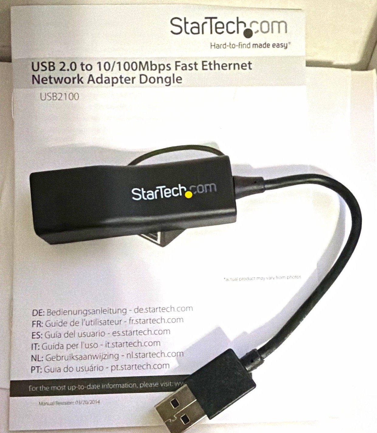 StarTech.com USB2100 USB 2.0 to RJ-45 10/100Mbps Fast Ethernet Adapter