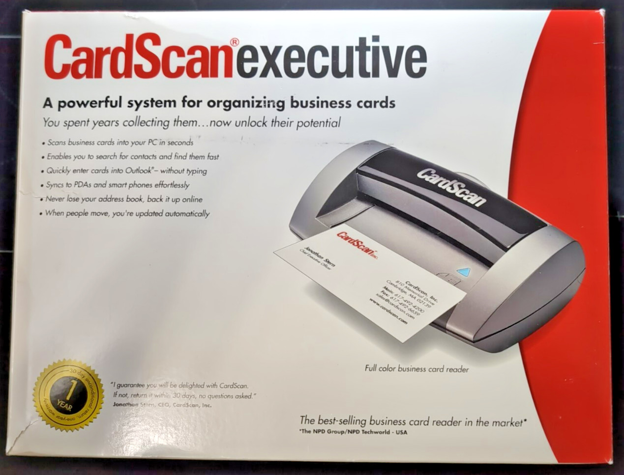 CardScan Executive 700 Business Card Scanner color open box