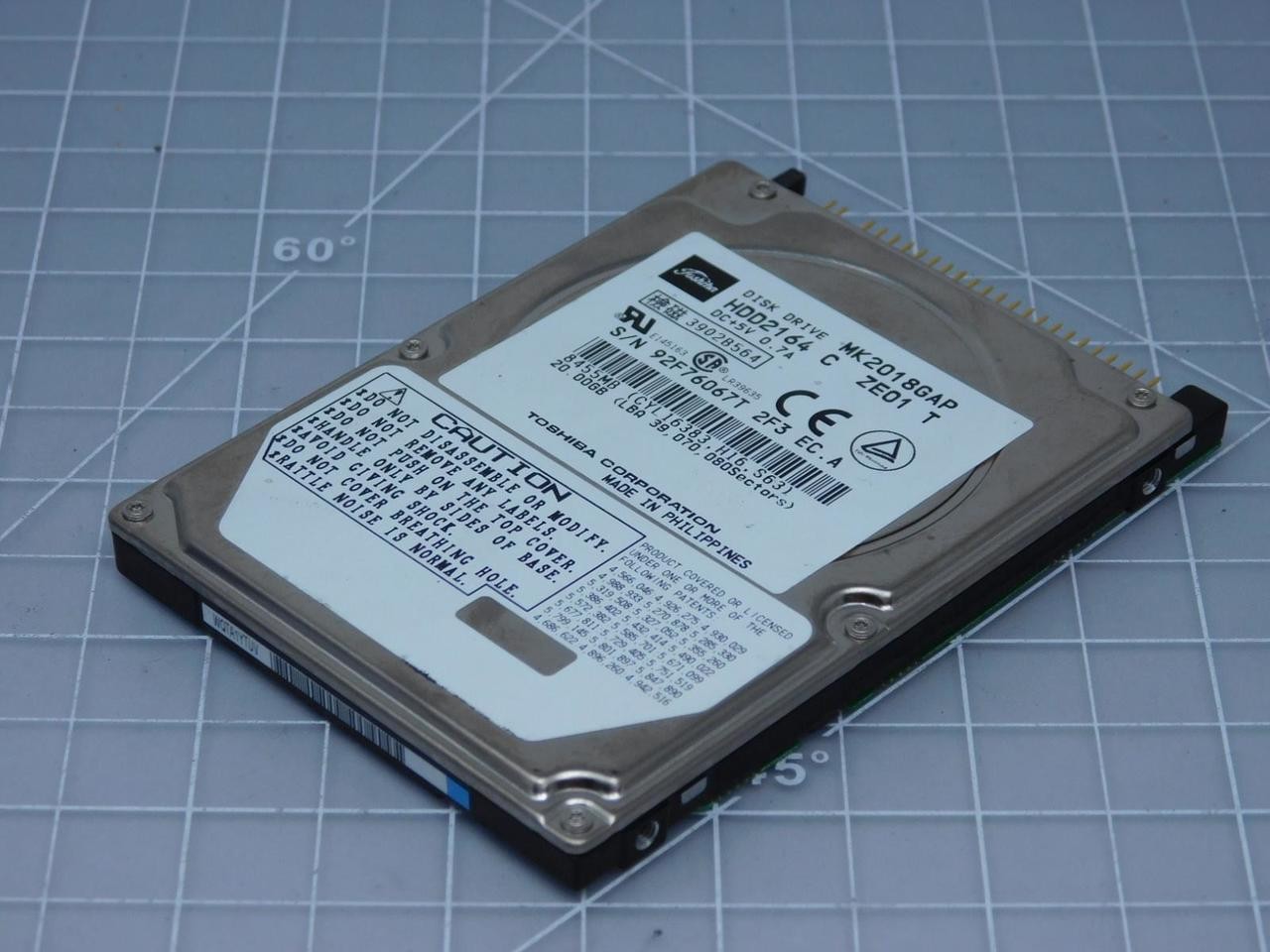 TOSHIBA MK2018GAP 20 GB DISK DRIVE T124948