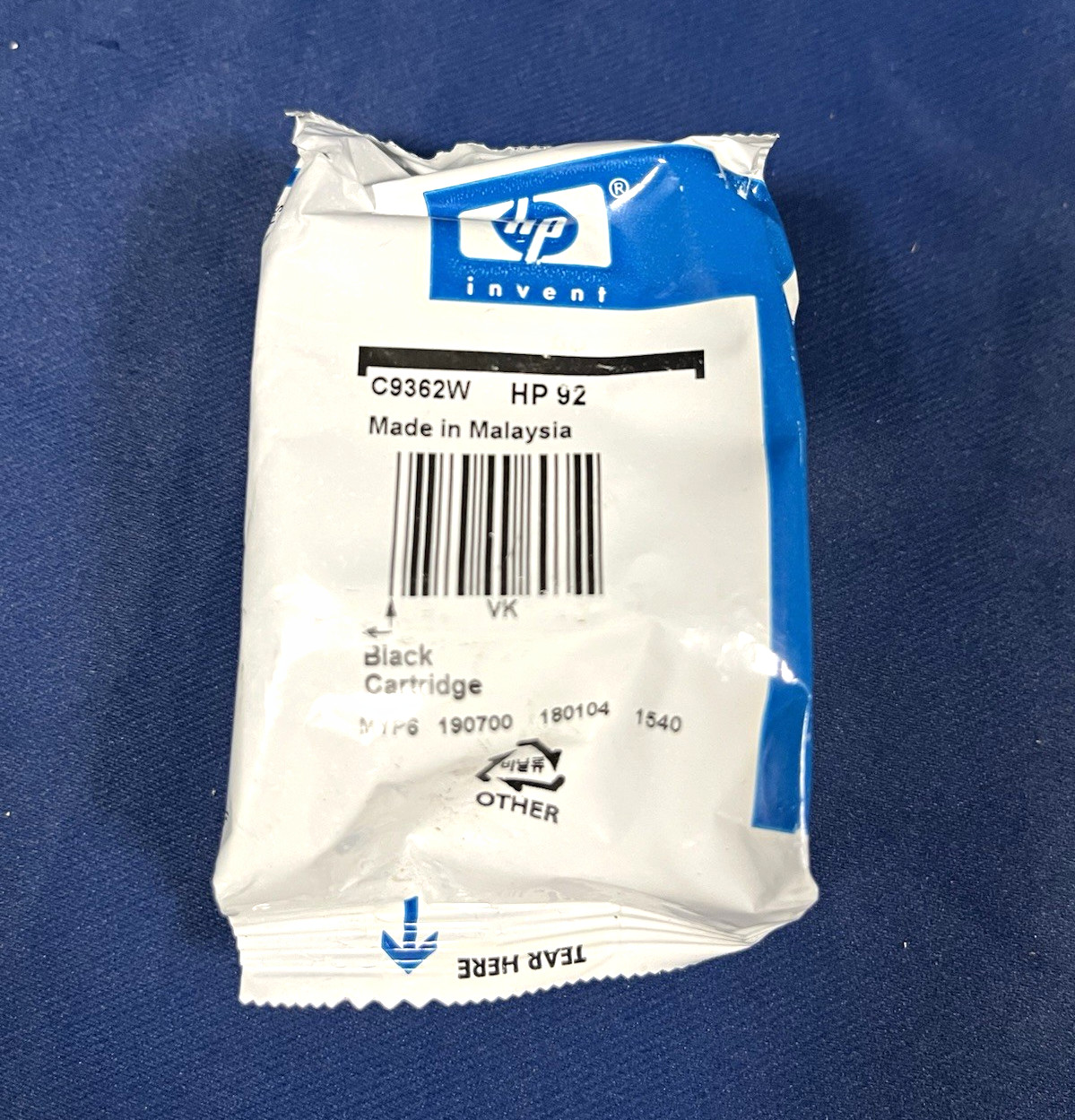 HP 92 Black Genuine/Original Inkjet Ink Cartridge C9362W For HP Printers