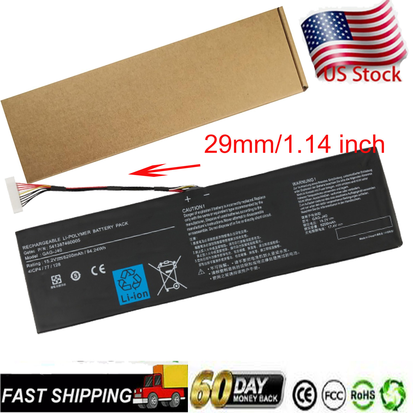 GAG-J40 Laptop Battery for Gigabyte Aorus 15G XB 15P WB 17 XA 17G KB 17X WB