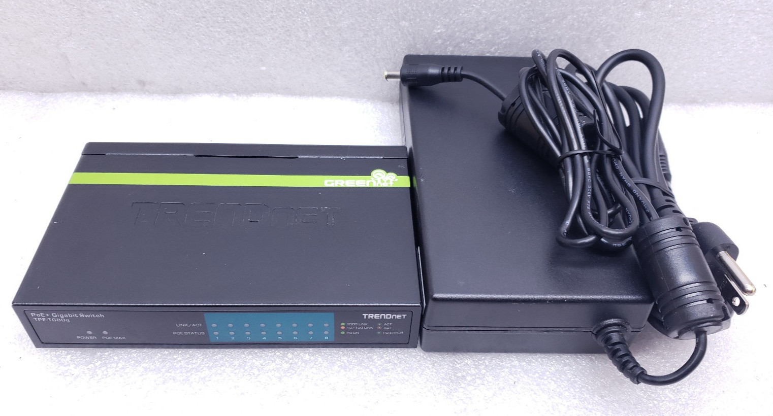 TRENDnet TPE-TG80g/A 8-Port Gigabit GREENnet PoE+ Switch w/ AC Adapter #99