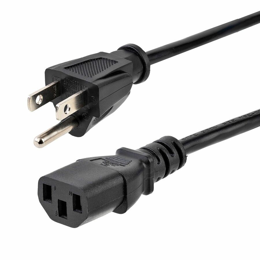 StarTech PXT10112 12ft (3.6m) Computer Power Cord, NEMA 5-15P to C13, 10A 125V