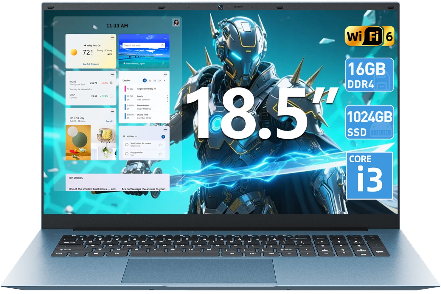 NEW SGIN 18.5" Laptop Win 11 PRO Intel Core i3 16GB RAM 1024GB SSD Wi-Fi 6 USB-C